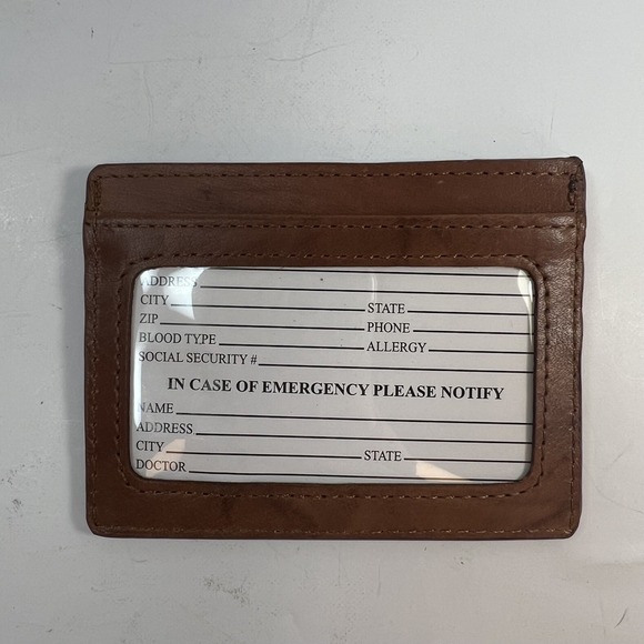 San Antonio Spurs Embossed Genuine Leather Credit Card Wallet NBA Brown - Picture 5 of 5